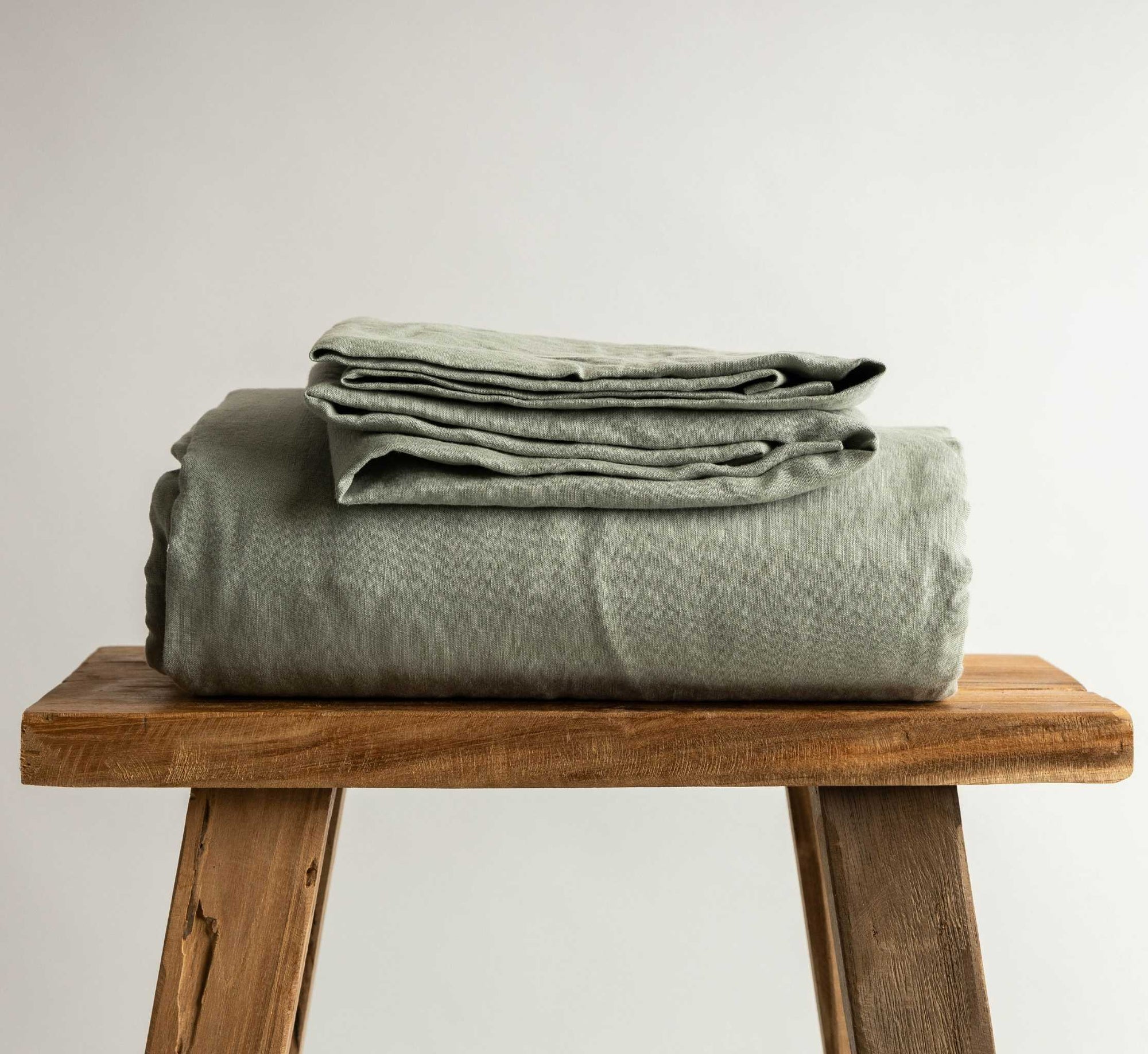 Sage Green 100% Pure French Flax Linen Flat Sheet