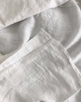 White 100% Pure French Flax Linen Flat Sheet