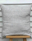 Charcoal stripe 100% Pure French Flax Linen Pillowcase