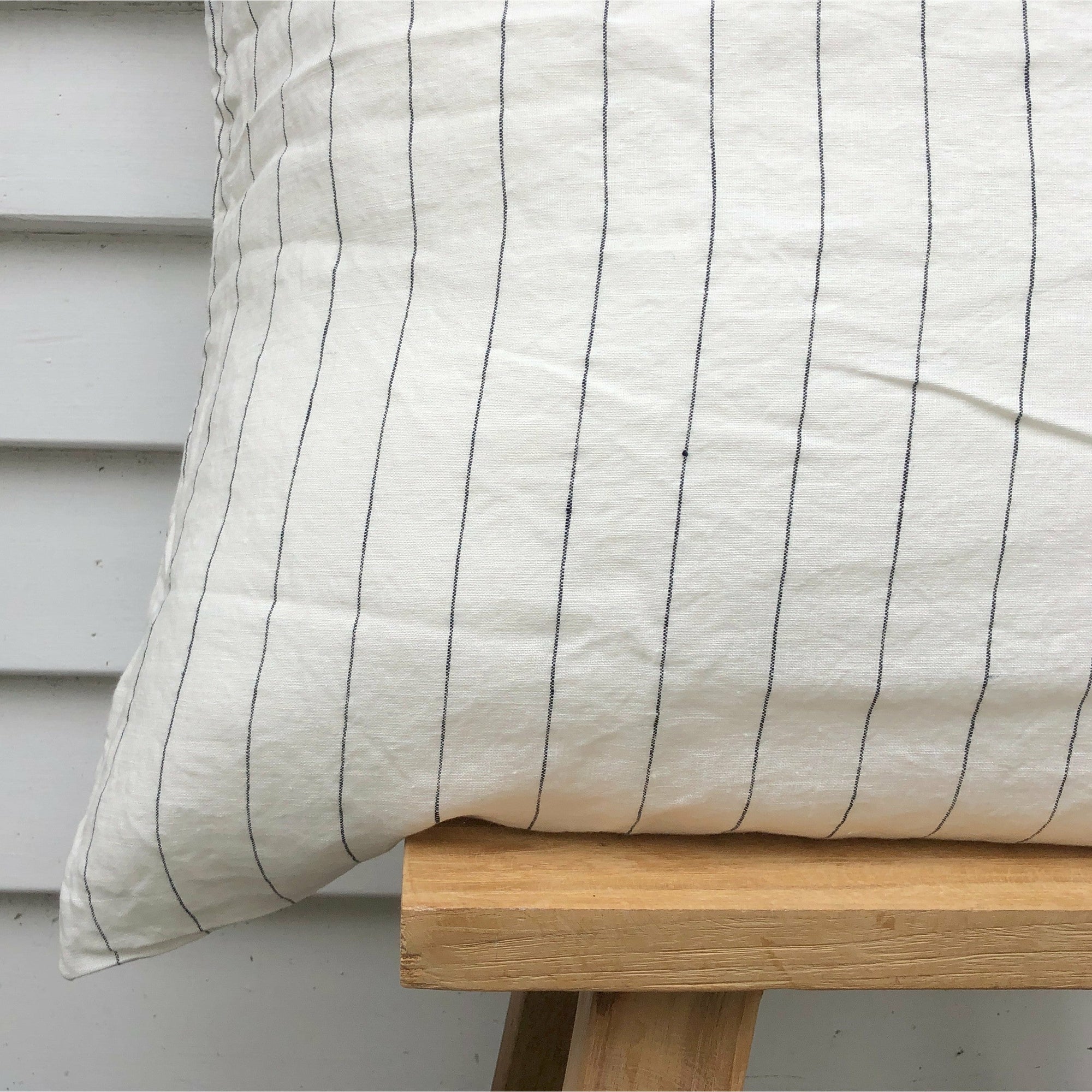 Wide Stripe 100% Pure French Flax Linen Pillowcase