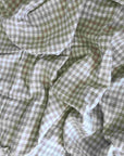 Natural Gingham 100% Pure French Flax Linen Fitted Sheet