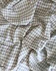 Natural Gingham 100% Pure French Flax Linen Flat Sheet