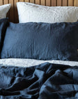 Midnight Blue 100% Pure French Flax Linen Duvet Cover