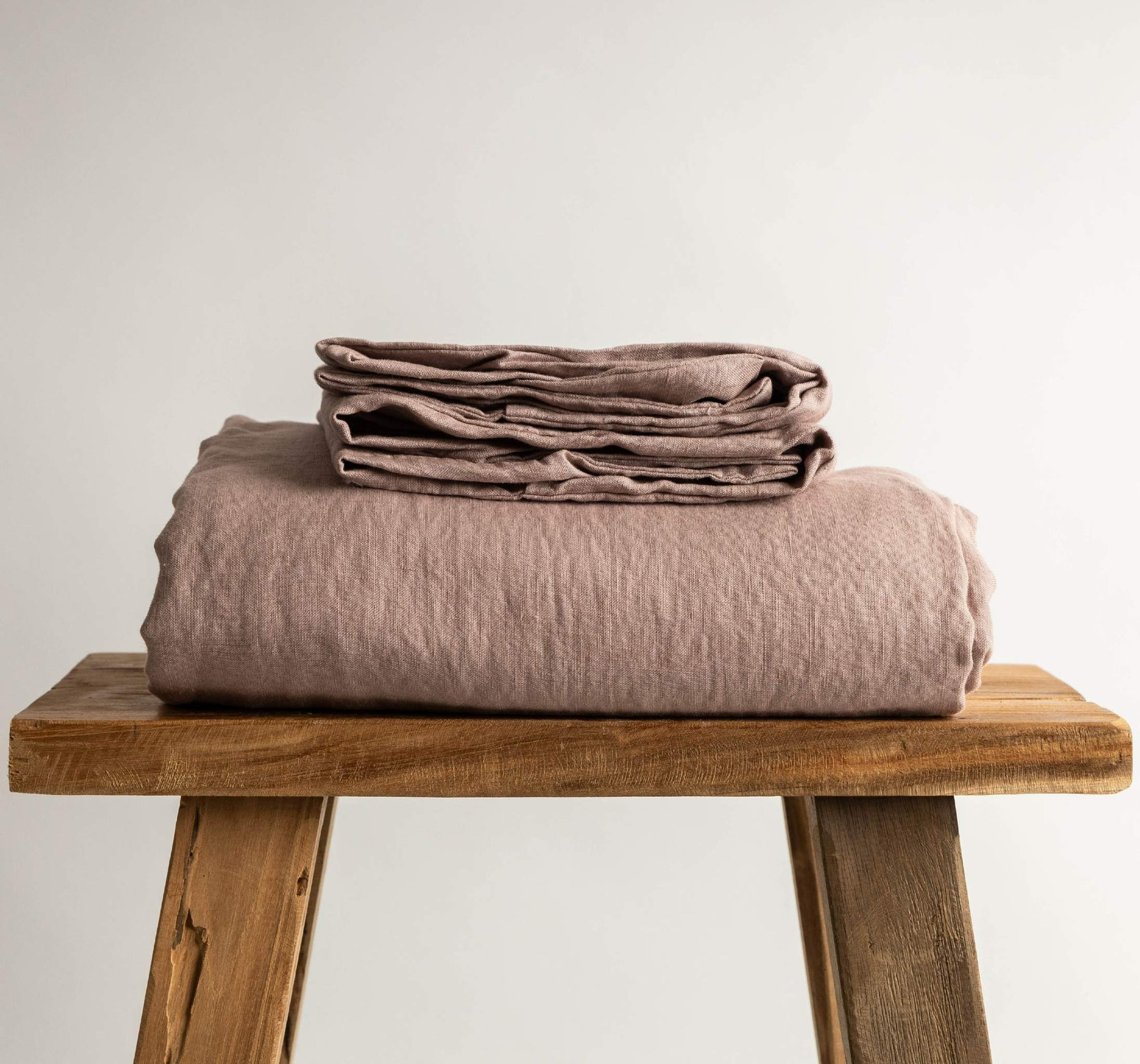 Dusky Pink 100% Pure French Flax Linen Flat Sheet