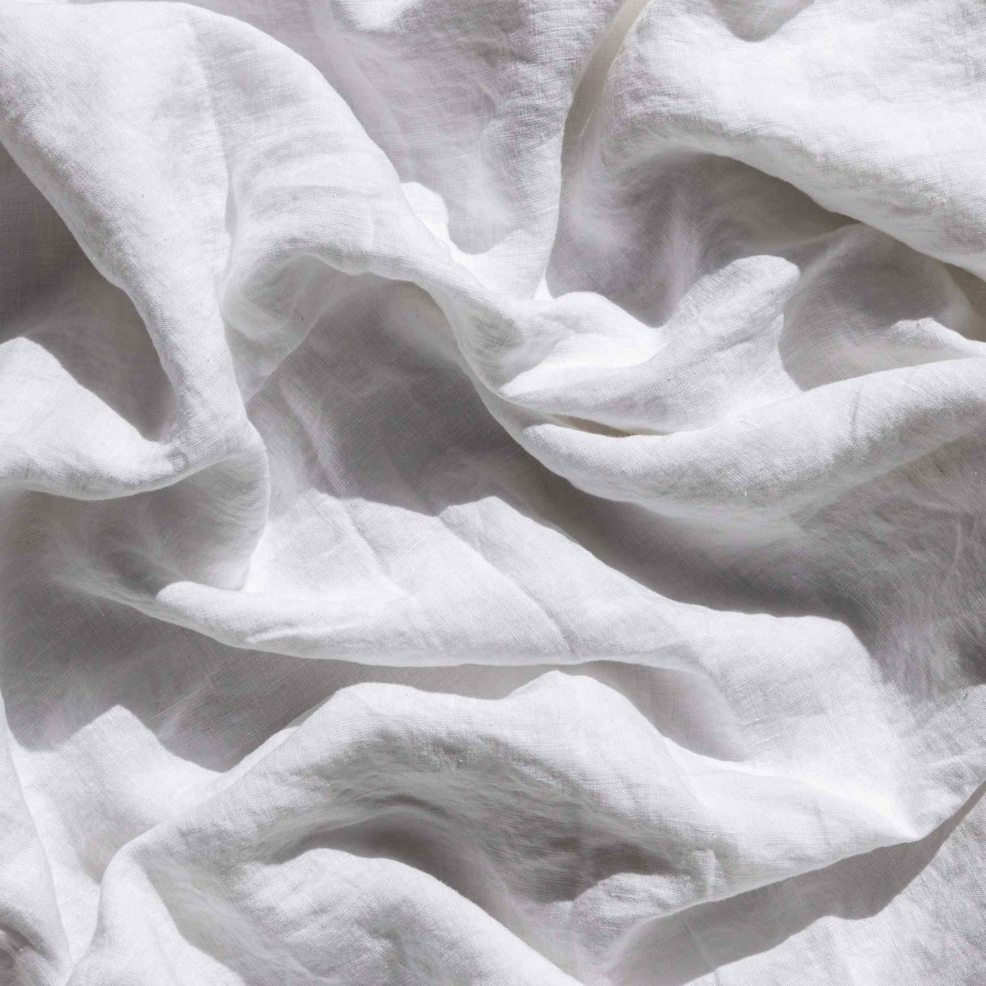 White 100% Pure French Flax Linen Fitted Sheet